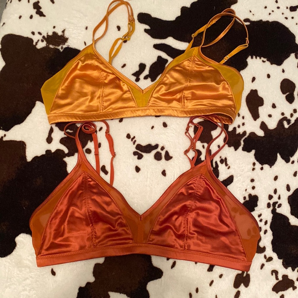 two lace sexy bras